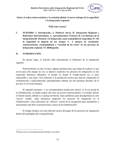 Boletín Electrónico sobre Integración Regional del CIPEI 14 «Entre