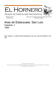 Aves de Estanzuela. San Luis - Biblioteca Digital de la Facultad de