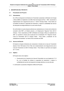 3.0 Descripción del Proyecto - Ministerio de Energía y Minas