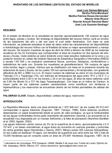 Inventario de los sistemas lenticos del estado de Morelos.