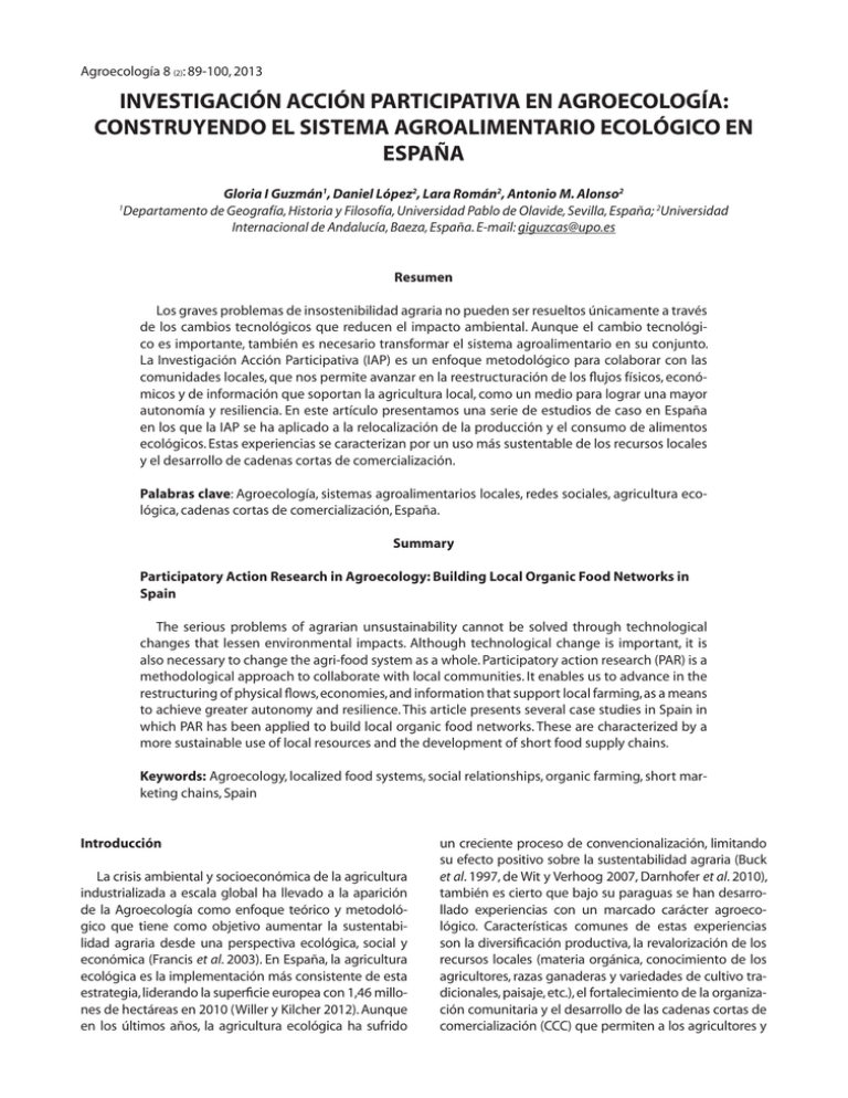 Investigación Acción Participativa En Agroecología