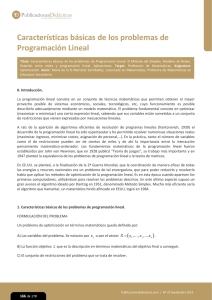 Características básicas de los problemas de Programación Lineal