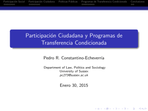 Participación Ciudadana y Programas de Transferencia Condicionada