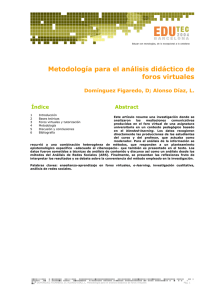 Metodología para el análisis didáctico de foros virtuales