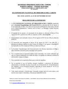 Reglamento Exposición 2013 - Sociedad Orquideológica del Caroní