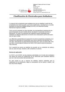 Clasificación de Electrodos para Soldadura