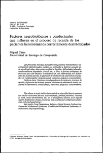 Factores neurobiológicos y conductuales que influyen en el