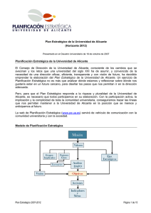 Plan Estratégico de la Universidad de Alicante (Horizonte 2012