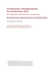 Comparación interlaboratorial de cronómetros 2014