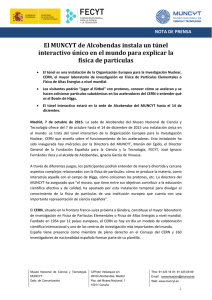 PDF Nota de Prensa Inauguración Túnel CERN en MUNCYT