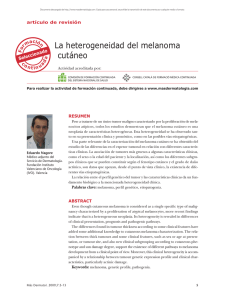 La heterogeneidad del melanoma cutáneo