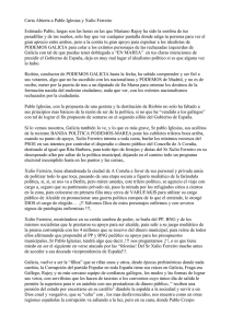 Carta Abierta a Pablo Iglesias y Xulio Ferreiro