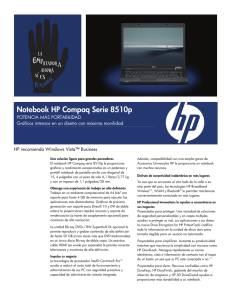 Notebook HP Compaq Serie 8510p