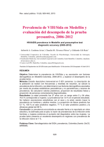Prevalencia de VIH/Sida en Medellín y evaluación del desempeño