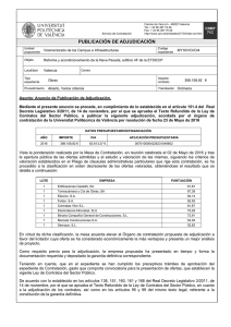 Resolución Adjudicación - UPV Universitat Politècnica de València