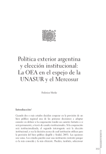 Política exterior argentina y elección institucional: La OEA
