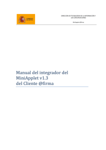Manual del integrador del MiniApplet v1.3 del Cliente @firma