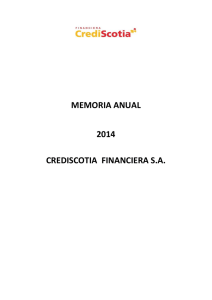 memoria anual 2014 crediscotia financiera sa
