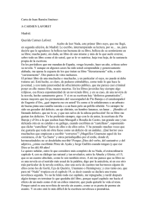 Carta de Juan Ramón Jiménez: A CARMEN LAFORET Madrid