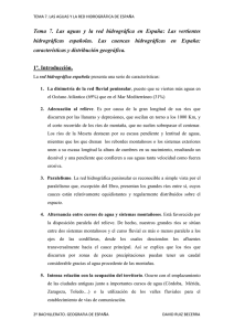 Tema 7. Las aguas y la red hidrográfica en España