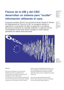 información utilizando el caos - Universitat de les Illes Balears