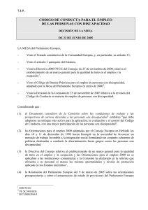 Código de conducta para el empleo de las personas con