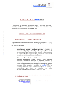 BOLETÍN NOTICIAS mediaICAM NOVEDADES Y COMUNICACIONES