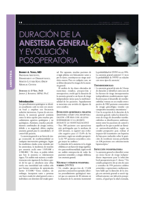 Duración de la anestesia general y evolución postoperatoria
