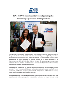 IICA e INDAP firman Acuerdo General para impulsar extensión y