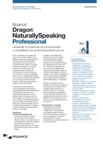 Especificaciones de Dragon 13 Professional