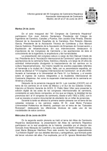 Informe general del XII Congreso de Caminería Hispánica