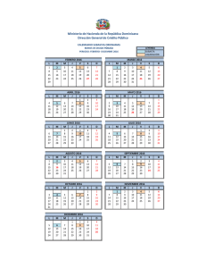 Calendario Subasta 2016 - Dirección General de Crédito Público