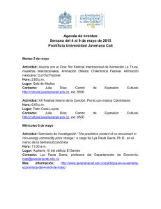 Agenda de eventos Semana del 4 al 9 de mayo de 2015 Pontificia