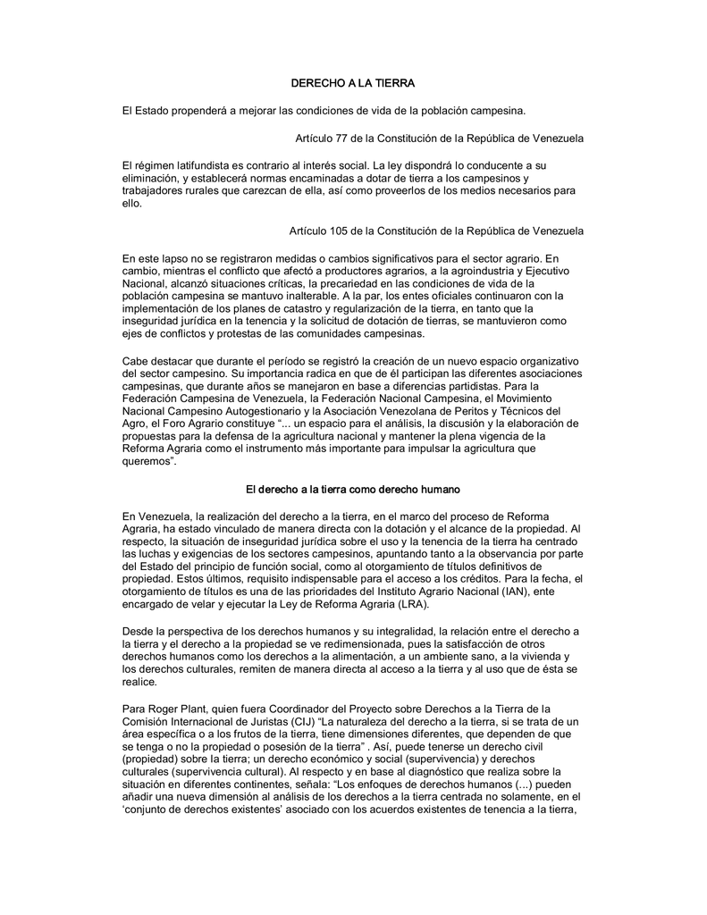Derecho A La Tierra