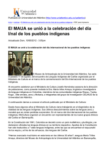 El MAUA se unió a la celebración del día I/nal de los pueblos