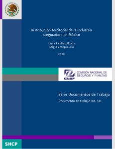 x111.- Distribución territorial de la industria aseguradora en México