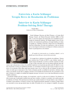Entrevista a Karin Schlanger - Colegio Oficial de Psicólogos de Madrid