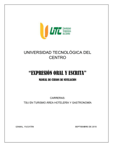 expresión oral y escrita - Universidad Tecnológica del Centro