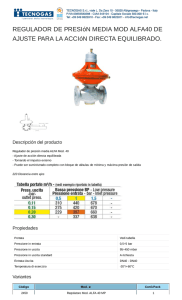 Regulador de presión media Mod Alfa40 de ajuste para la acción