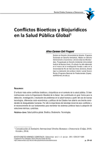 Conflictos Bioeticos y Biojuridicos en la Salud Pública Global1