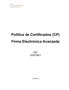 Política de Certificados (CP) Firma Electrónica Avanzada