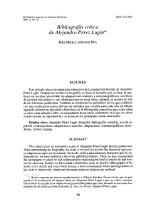 Bibliografía crítica de Alejandro Pérez Lugín*