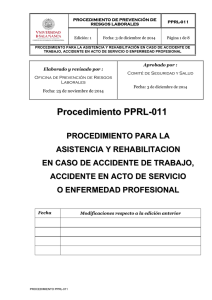 PPRL-011 Procedimiento para la asistencia y rehabilitación en caso