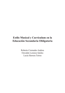 Estilo Musical y Currículum en la Educación Secundaria Obligatoria