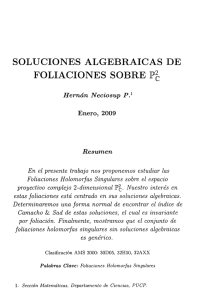 soluciones algebraicas de foliaciones sobre ip