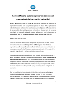 Konica Minolta quiere replicar su éxito en el mercado de la