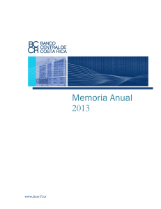 Memoria Anual 2013 - Banco Central de Costa Rica