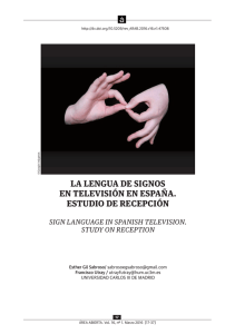 La lengua de signos en televisión en España.Estudio de recepción