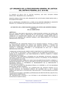 LEY ORGANICA DE LA PROCURADURIA GENERAL DE JUSTICIA
