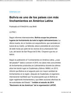 Bolivia es uno de los países con más linchamientos en América Latina